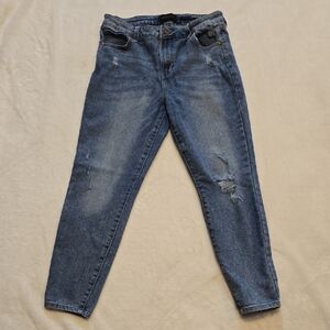 Kendall & Kylie Blue Skinny Jeans Distressed Ankle Length Size 13 Waist 31